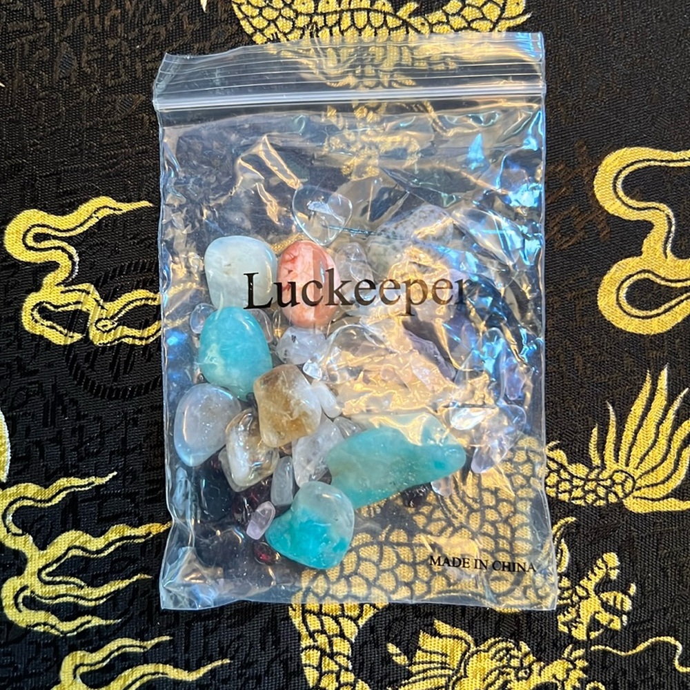Polished Tumbled Gemstone Mix - Aqua, Pink, Clear, Brown